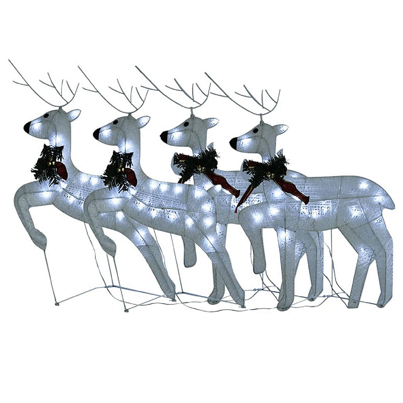 vidaXL Christmas Reindeers 4 pcs White 80 LEDs Image