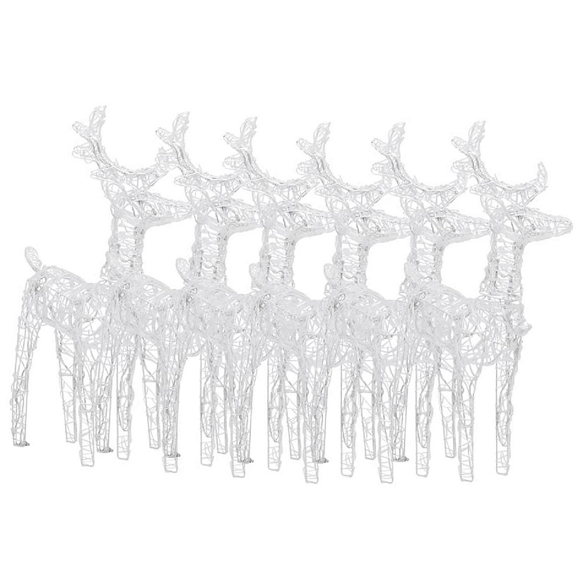 vidaXL Christmas Reindeers 6 pcs Blue 240 LEDs Acrylic Image