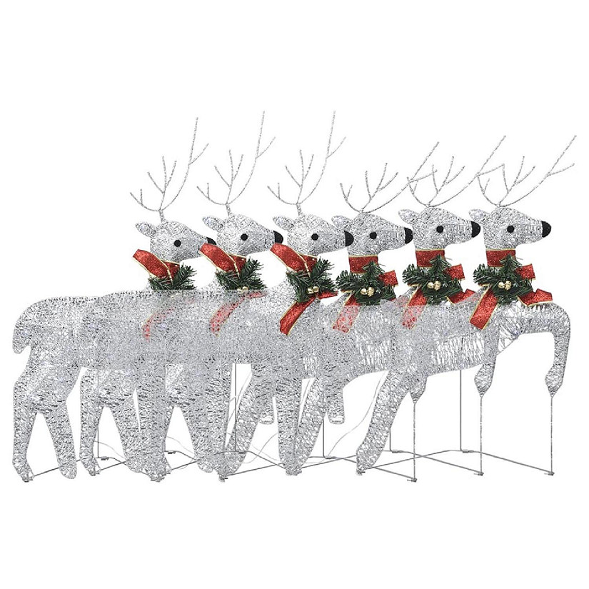 vidaXL Christmas Reindeers 6 pcs Silver 120 LEDs Image