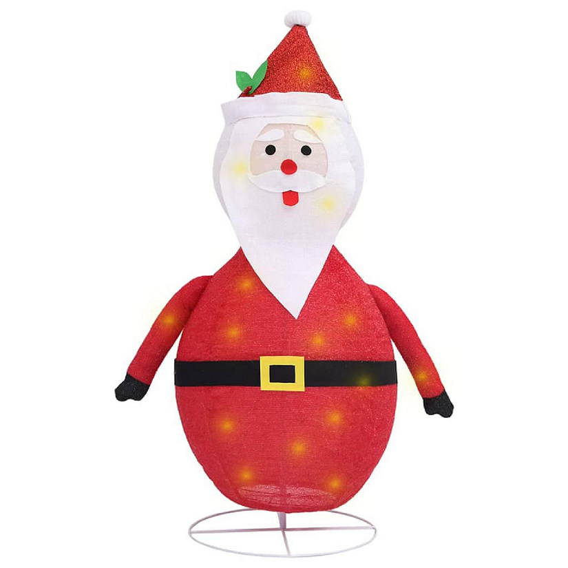 vidaXL Decorative Christmas Santa Claus Figure LED Luxury Fabric 4 ft Image