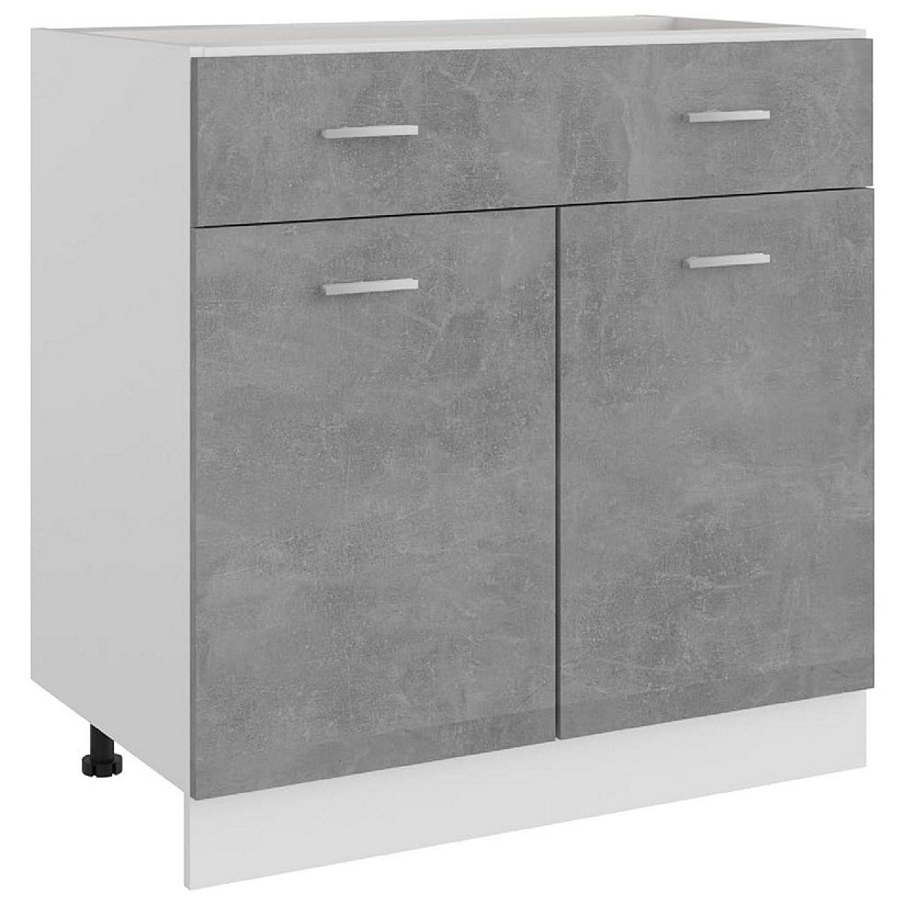 vidaXL Drawer Bottom Cabinet Concrete Gray 31.5"x18.1"x32.1" Engineered Wood Image