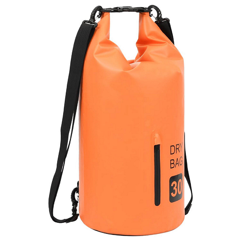vidaXL Dry Bag with Zipper Orange 7.9 gal PVC Image
