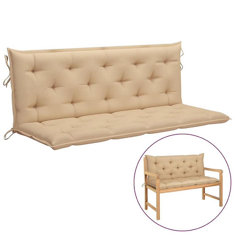 vidaXL Garden Bench Cushions 2pcs Beige 59.1"x19.7"x2.8" Oxford Fabric Image