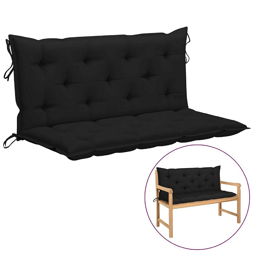 vidaXL Garden Bench Cushions 2pcs Black 47.2"x19.7"x2.8" Oxford Fabric Image