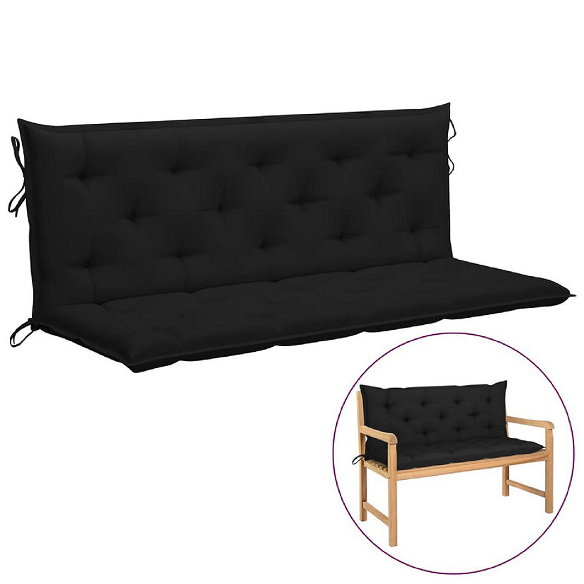 vidaXL Garden Bench Cushions 2pcs Black 59.1"x19.7"x2.8" Oxford Fabric Image