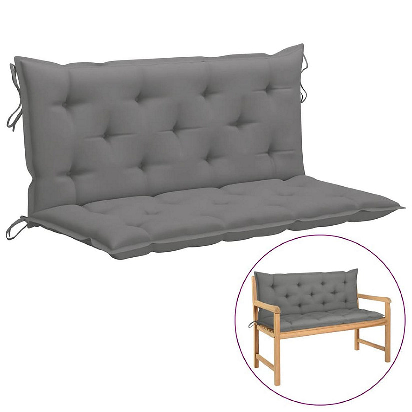 vidaXL Garden Bench Cushions 2pcs Gray 47.2"x19.7"x2.8" Oxford Fabric Image