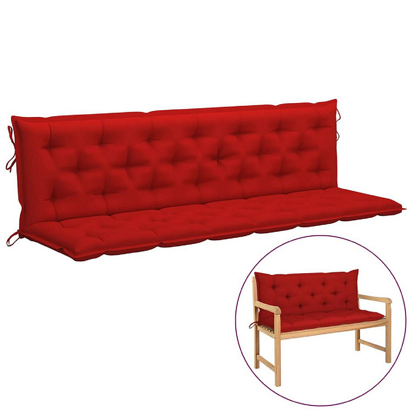vidaXL Garden Bench Cushions 2pcs Red 78.7"x19.7"x2.8" Oxford Fabric Image