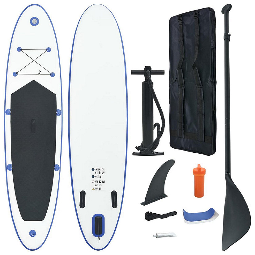 vidaXL Inflatable Stand Up Paddleboard Set Blue and White Image