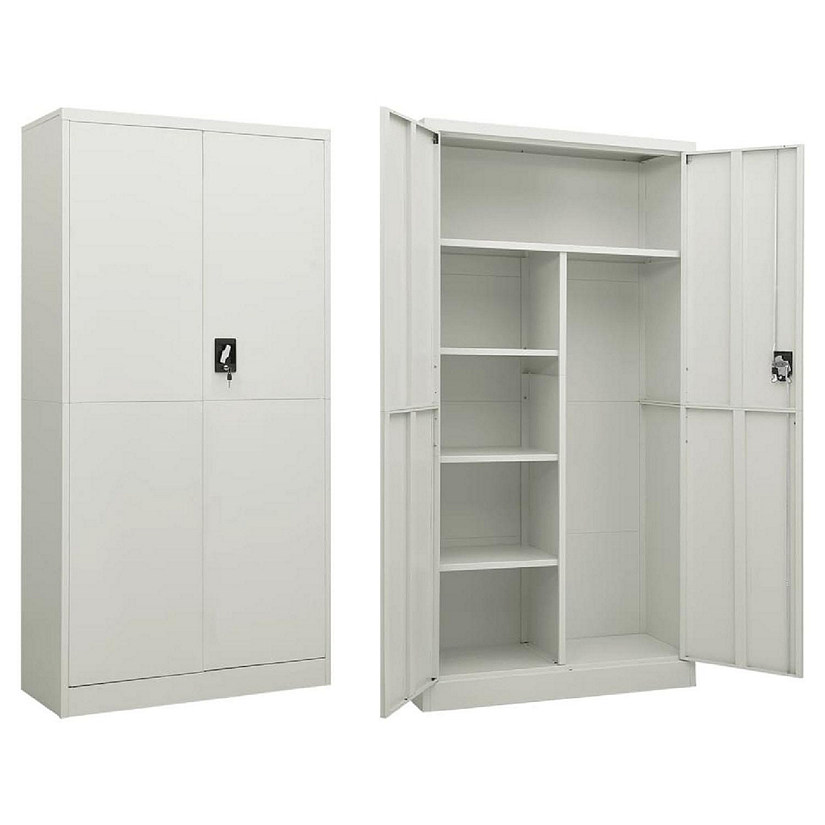 vidaXL Locker Cabinet Light Gray 35.4"x15.7"x70.9" Steel Image