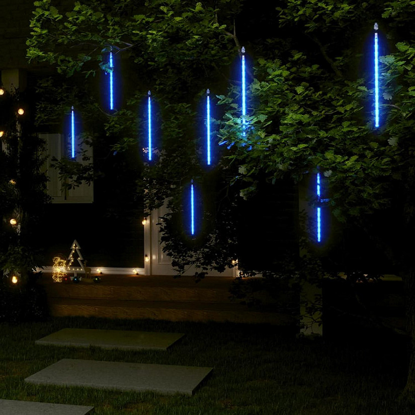 vidaXL Meteor Lights 8 pcs 1 ft Blue 192 LEDs Indoor Outdoor Image