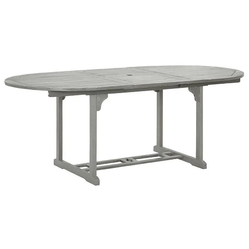vidaXL Patio Table Gray 78.7"x39.4"x29.5" Solid Acacia Wood Image