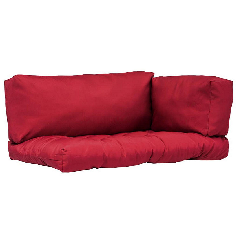 vidaXL Red Polyester Pallet Cushions 3 pcs Image
