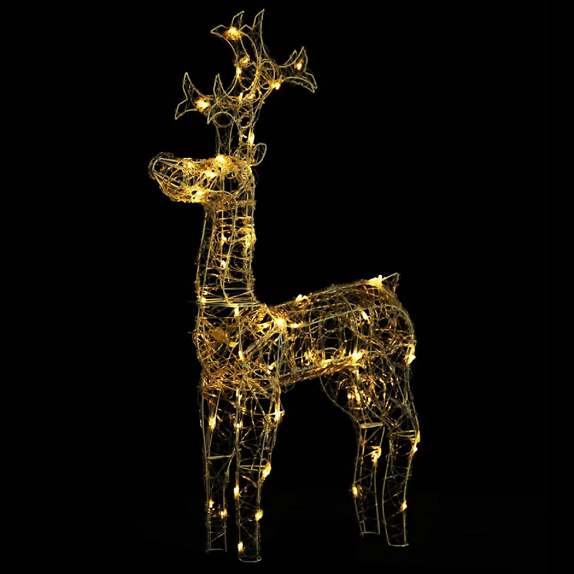 vidaXL Reindeer Christmas Decoration 90 LEDs 23.6"x6.3"x39.4" Acrylic lighted acrylic reindeers Image