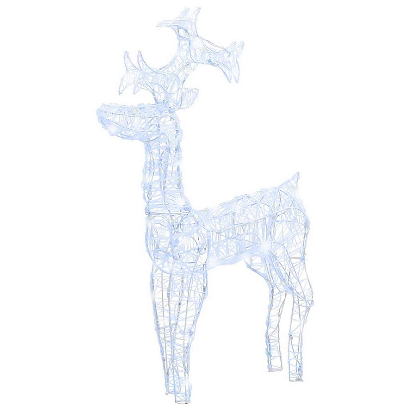 vidaXL Reindeer Christmas Decoration 90 LEDs 23.6"x6.3"x39.4" Acrylic lighted acrylic reindeer Image