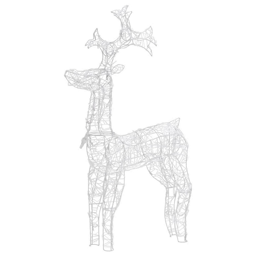 vidaXL Reindeer Christmas Decoration 90 LEDs 23.6"x6.3"x39.4" Acrylic Xmas decoration Image