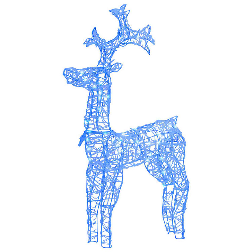 vidaXL Reindeer Christmas Decoration 90 LEDs 23.6"x6.3"x39.4" Acrylic Image