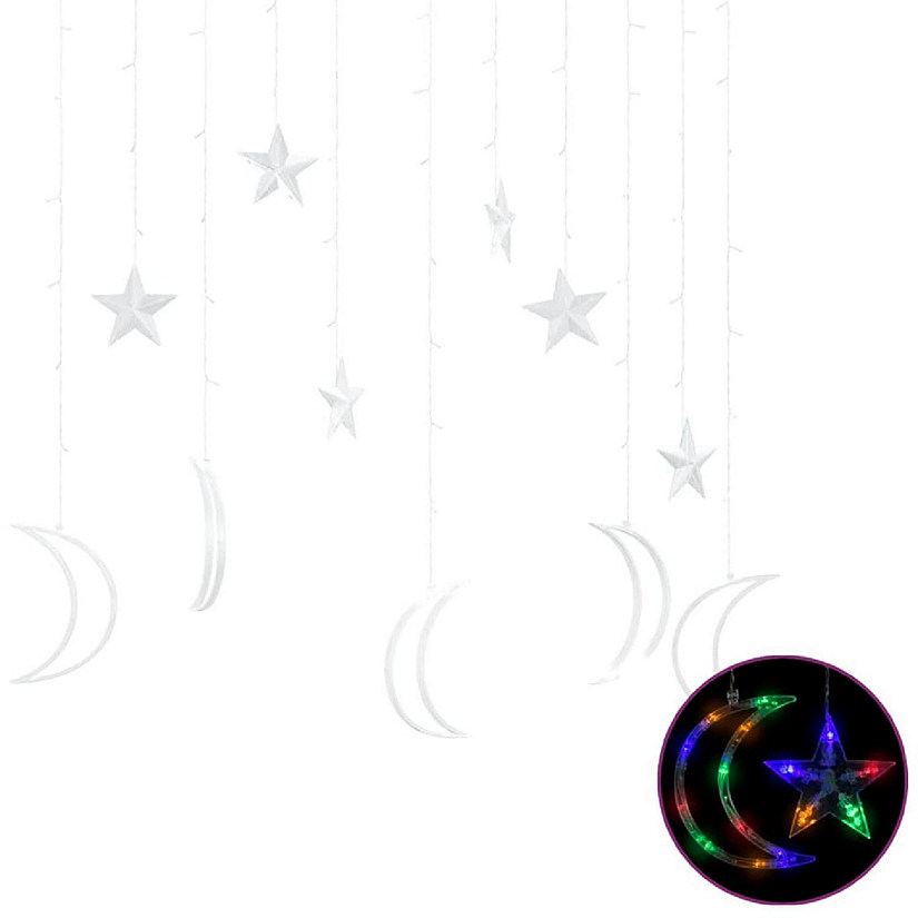 vidaXL Star and Moon Fairy Lights Remote Control 138 LED Colorful Image