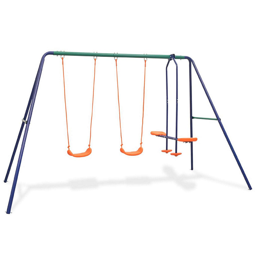 vidaXL Swing Set with 4 Seats Orange Image