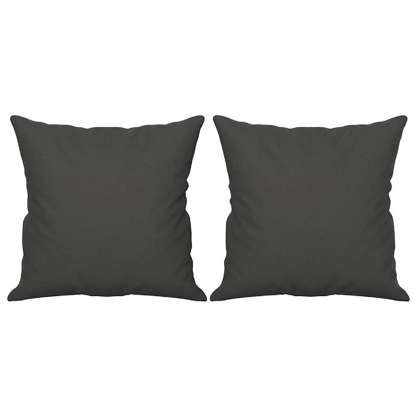 vidaXL Throw Pillows 2 pcs Dark Gray 15.7"x15.7" Microfiber Fabric Image