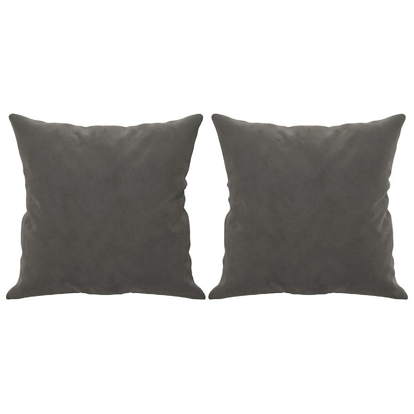 vidaXL Throw Pillows 2 pcs Dark Gray 15.7"x15.7" Velvet Image