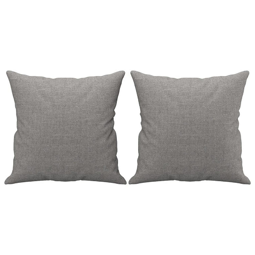 vidaXL Throw Pillows 2 pcs Light Gray 15.7"x15.7" Fabric Image