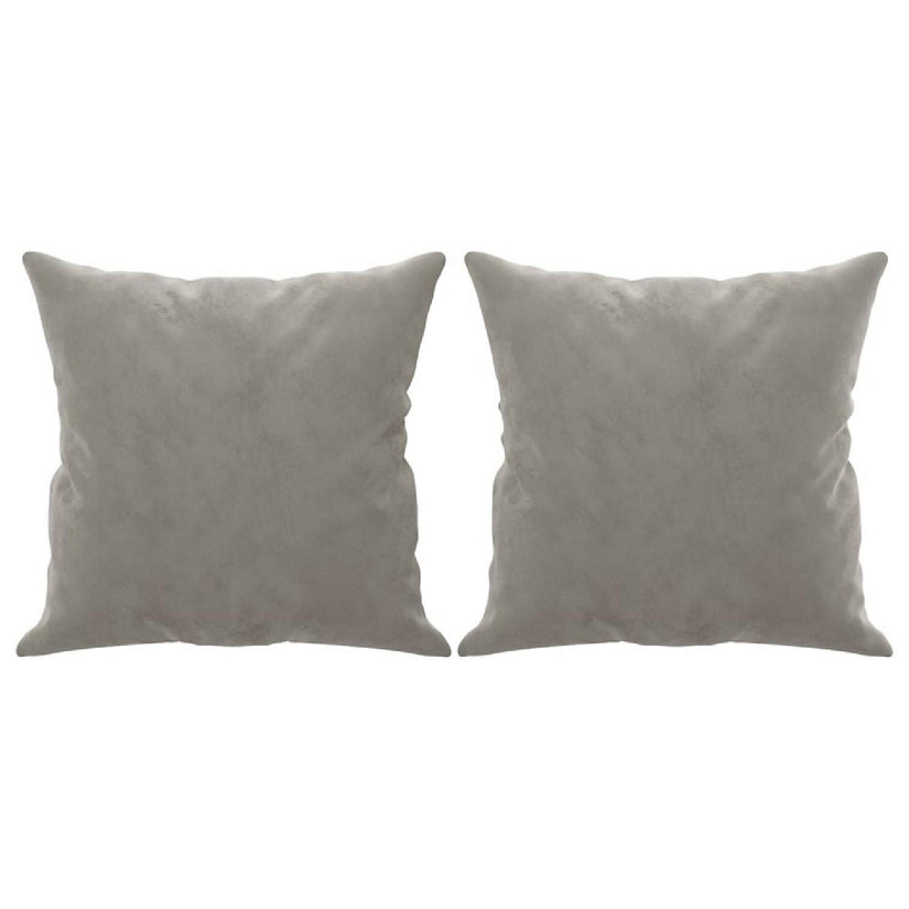 vidaXL Throw Pillows 2 pcs Light Gray 15.7"x15.7" Velvet Image