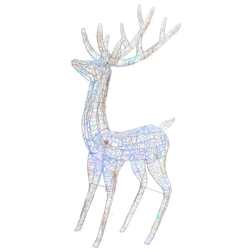 vidaXL XXL Acrylic Christmas Reindeer 250 LED 6 ft Colorful Image