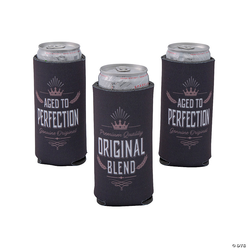 Vintage Aged to Perfection Premium Slim Fit Can Coolers - 12 Pc. Image