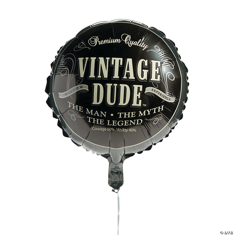 Vintage Dude Birthday 18" Mylar Balloon Image