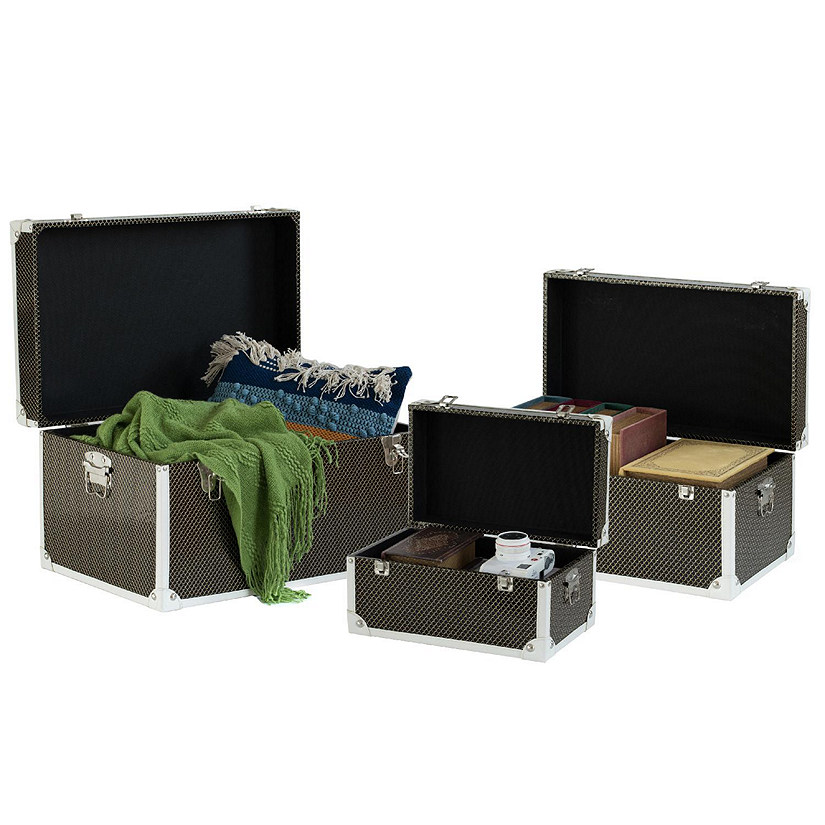 Vintiquewise Faux Leather Storage Trunk Set of 3 Image