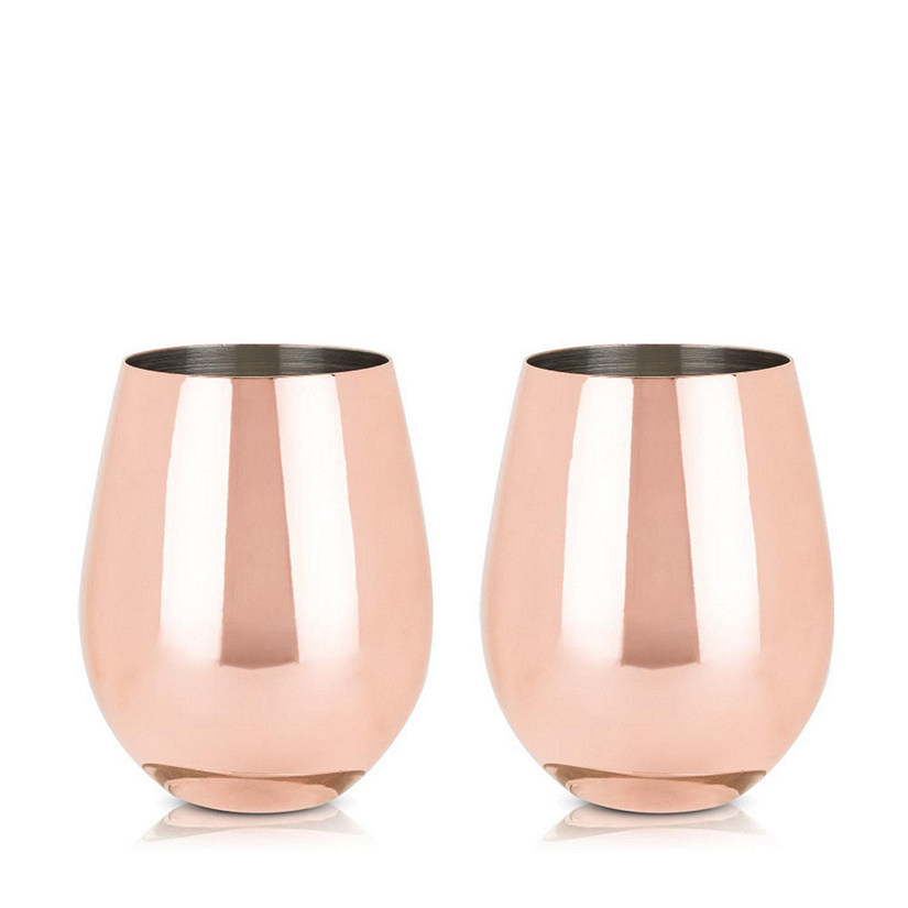 Viski Copper Stemless Wine Glasses by Viski Image