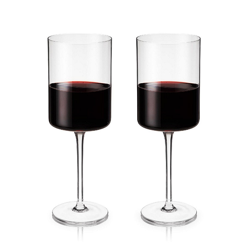 Viski Laurel Wine Glasses, Crystal Stemmed Tumblers, Clear, 18 Oz - Set of 2 Image