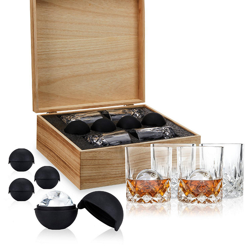 Viski Liquor Glass and Ice Sphere Box, 9 Oz Set of 8 Image
