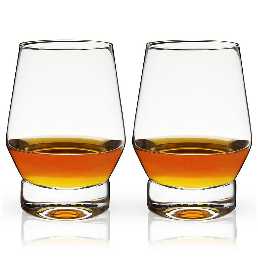 Viski Whiskey Glasses with Heavy Footed Base Clear 18.5 Oz, Set of 2 Image
