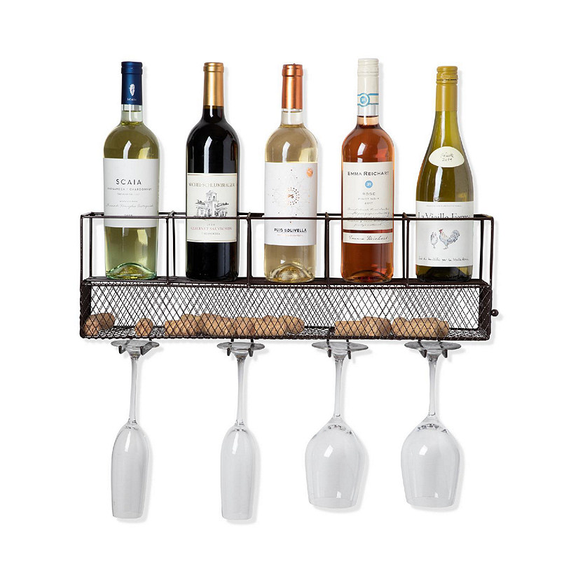 Wall Mounted Wire Wine Shelf and Cork Cage Image