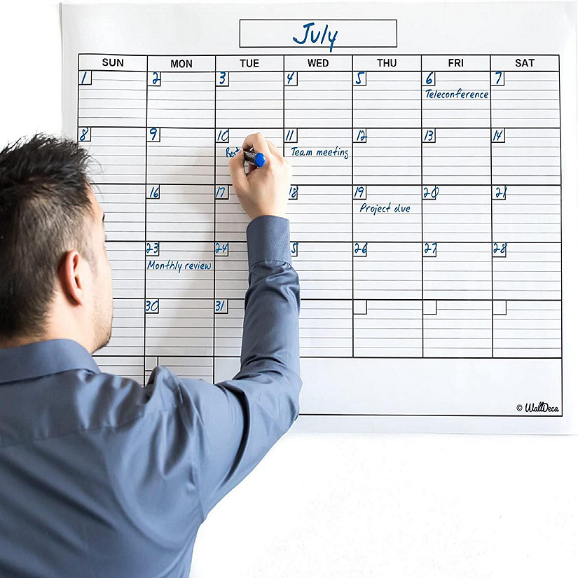 WallDeca Jumbo Large Dry Erase Wall Monthly Calendar Planner Whiteboard (24 x 36 Inch) Image