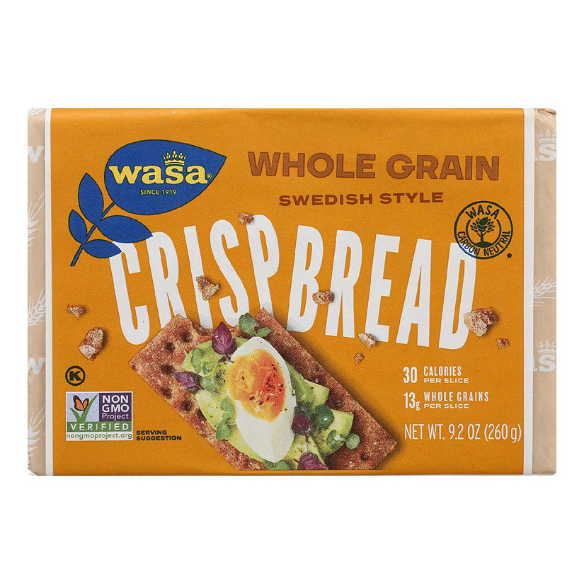 Wasa Crispbread Whole Grain - Flour and Water - Case of 12 - 9.2 oz. Image