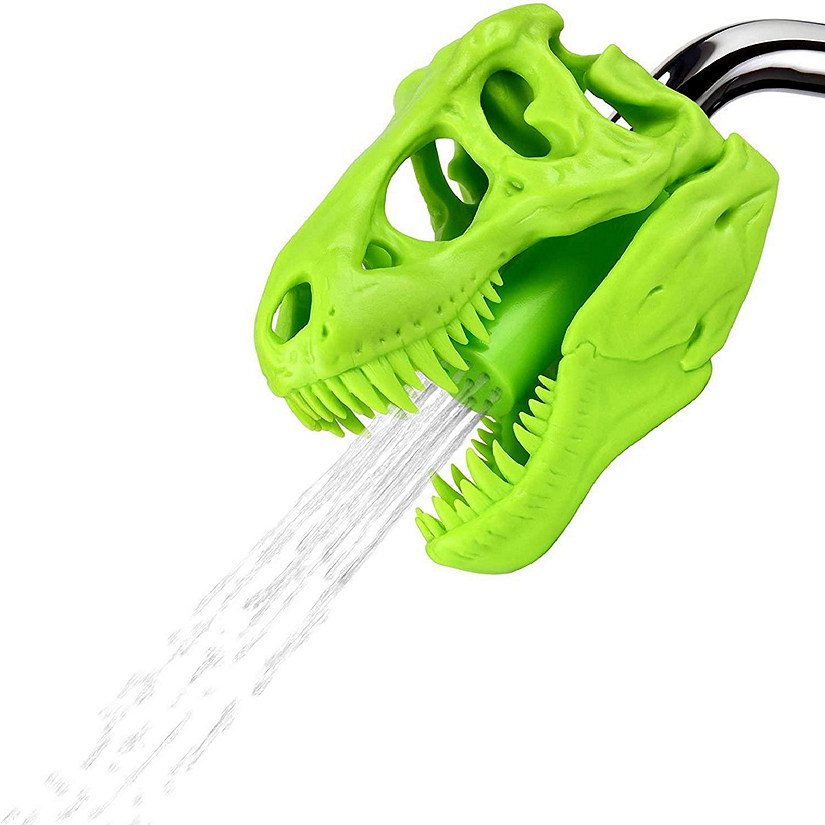 Wash N Roar Sculpted T-Rex Skull Shower Head  Lime Green Image
