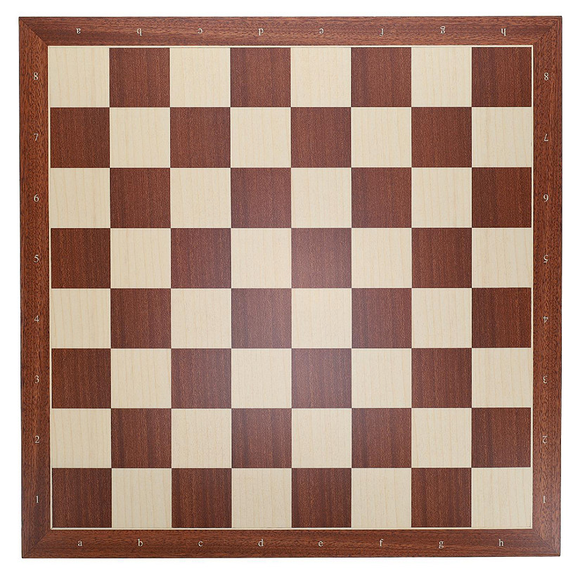 WE Games Mahogany Stained Wooden Chess Board, Algebraic Notation, 21.25 in. Image