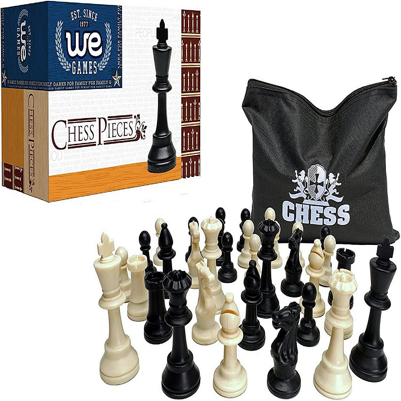 WE Games Plastic Staunton Tournament Chess Pieces, 3.75 in King Image