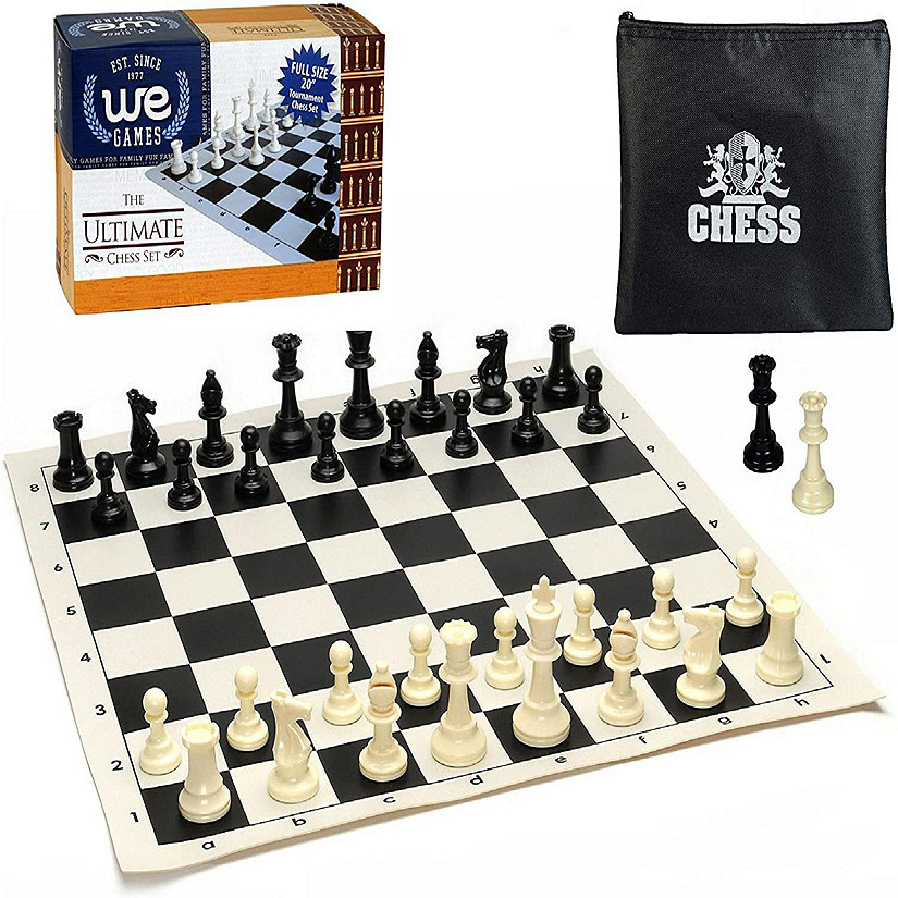 WE Games Tournament Chess Set, Silicone Board, Weighted Pieces 3.75 in King Image