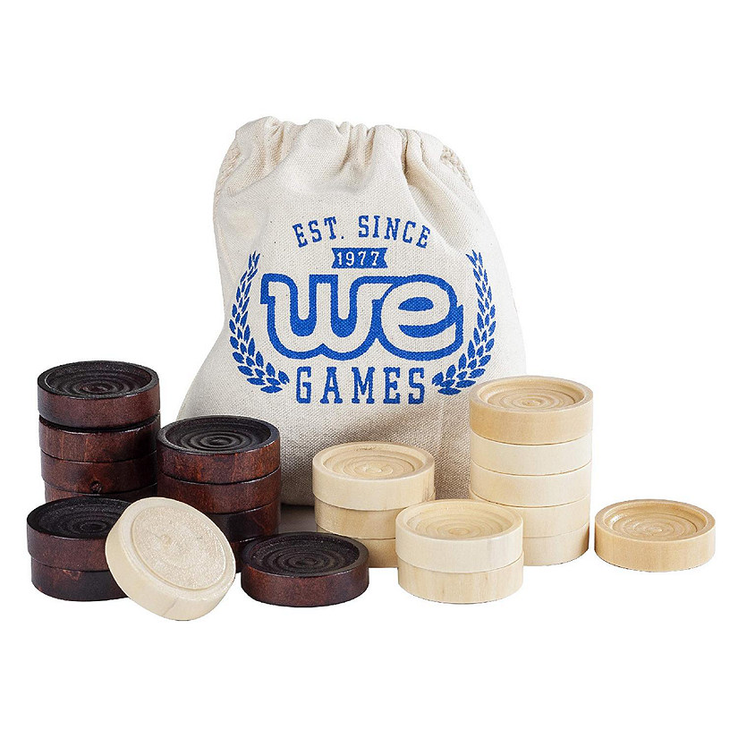 WE Games Wooden Checkers with Stackable Ridges Image
