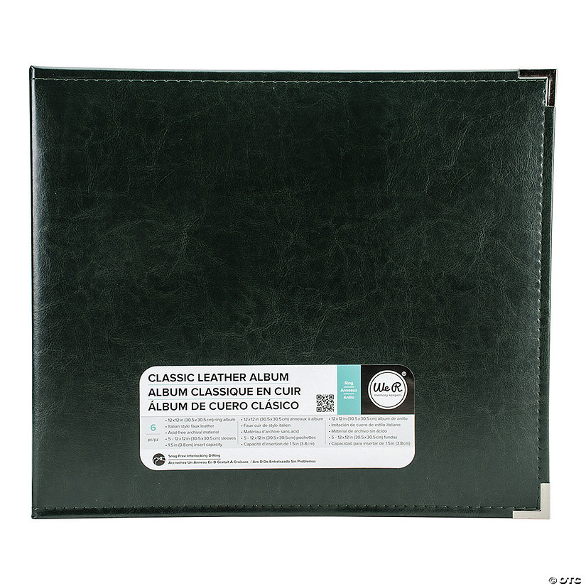 We R Classic Leather D-Ring Album 12"X12"-Forest Green Image