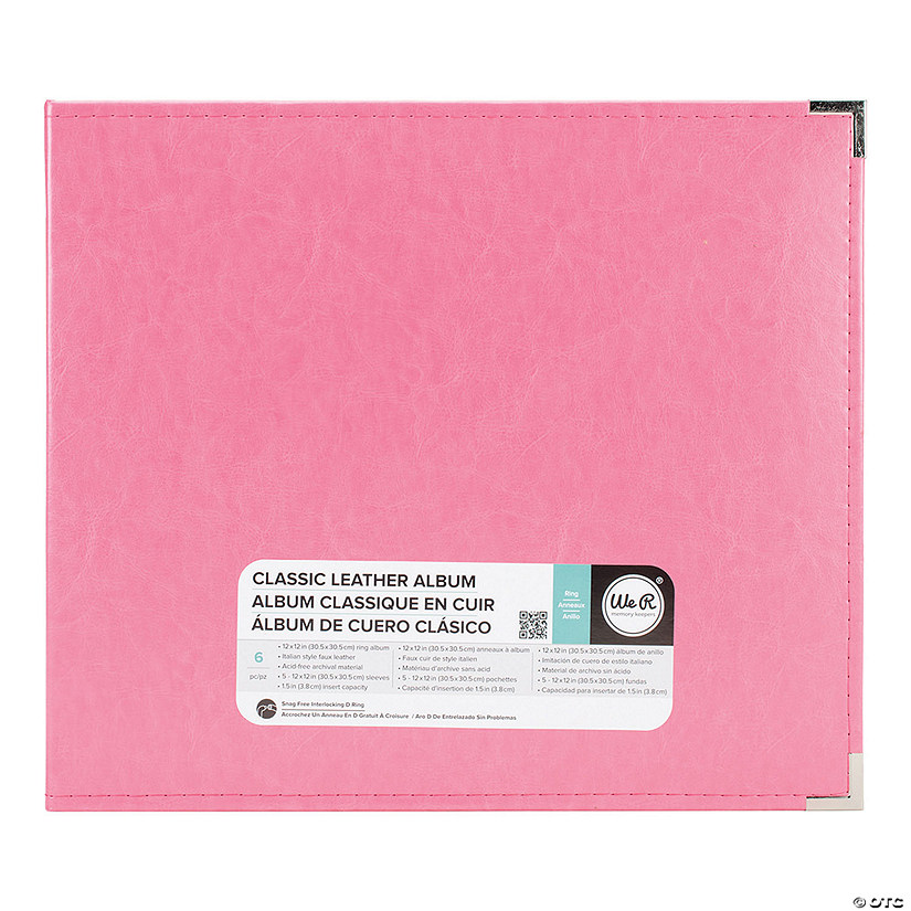 We R Classic Leather D-Ring Album 12"X12"-Strawberry Image