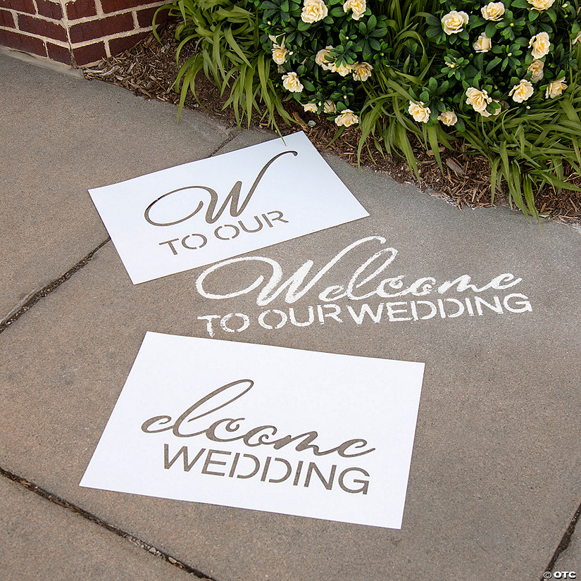 Welcome to Our Wedding Sidewalk Stencil Set - 2 Pc. Image