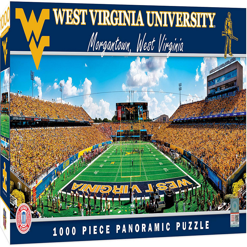 West Virginia Mountaineers - 1000 Piece Panoramic Jigsaw Puzzle - End View Image