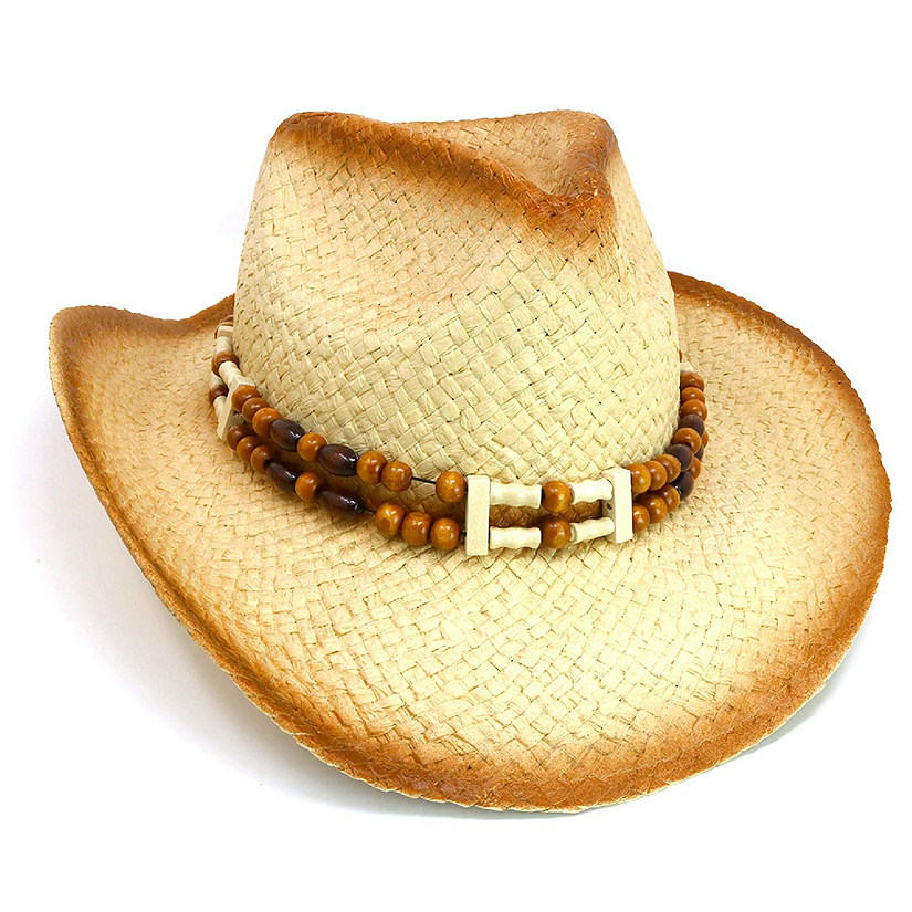 Western Straw Cowboy Hat - Straw Woven Cow Boy Hats Costume Accessories - 1 Piece Image
