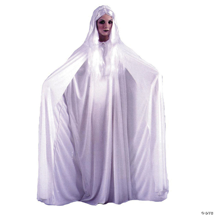 White Cape Hooded Halloween Costume for Adults Image