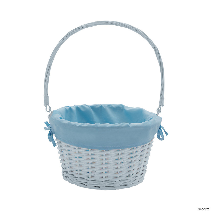 White Easter Basket with Blue Liner Image
