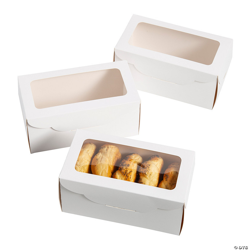 White Loaf Favor Boxes - 12 Pc. Image